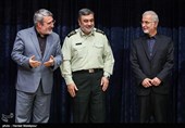 سردار اسکندر مؤمنی دبیرکل ستاد مبارزه با مواد مخدر، سردار حسین اشتری فرمانده نیروی انتظامی و عبدالرضا رحمانی فضلی وزیر کشور