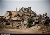 خانه ها و ساختمان های ویران شده شهر حمص سوریه بر اثر جنگ داعش با ارتش سوریه
