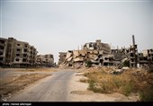 خانه ها و ساختمان های ویران شده شهر حمص سوریه بر اثر جنگ داعش با ارتش سوریه
