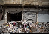 خانه ها و ساختمان های ویران شده شهر حمص سوریه بر اثر جنگ داعش با ارتش سوریه