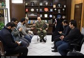 امیرحسین ولی‌وند، فرمانده دانشگاه فرماندهی و‌ ستاد ارتش، در جمع خبرنگاران
