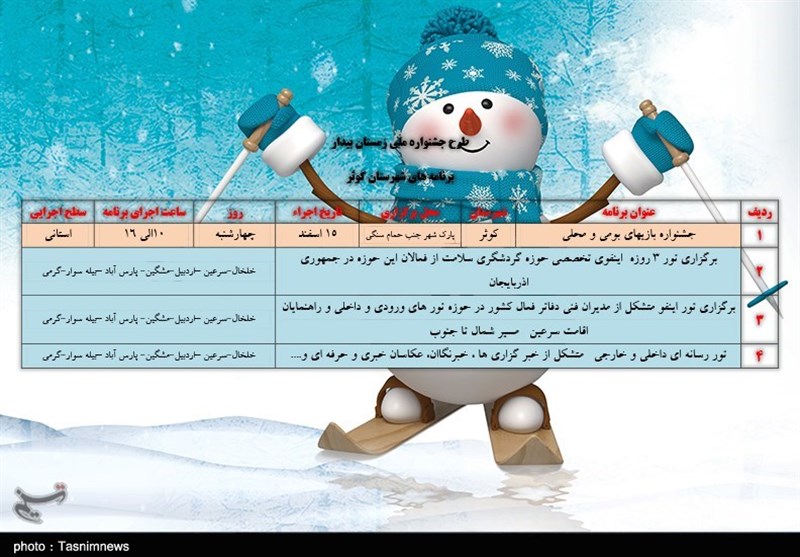 برنامه های شهرستان کوثر