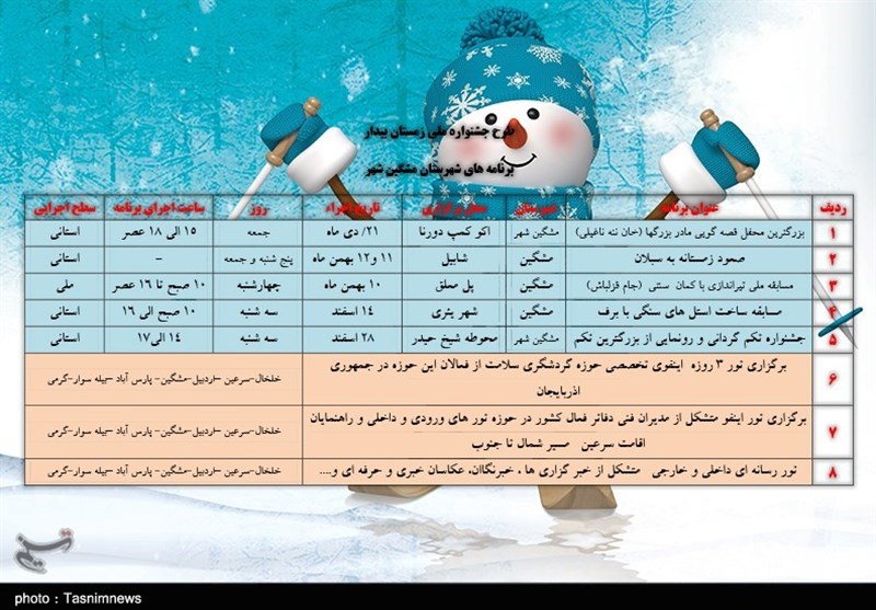 برنامه های شهرستان مشکین شهر
