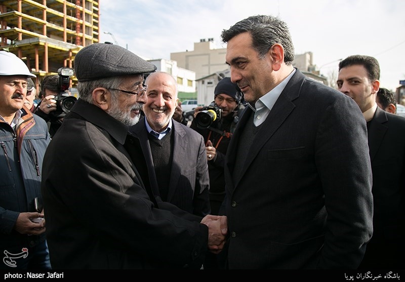 پیروز حناچی و غلامعلی حداد‌عادل در پروژه ساماندهی و احیاء درختان چنار خیابان ولیعصر