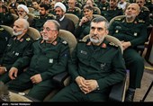 سردار امیرعلی حاجی‌زاده فرمانده نیروی هوافضای سپاه در مراسم تودیع و معارفه فرمانده سپاه پاسداران انقلاب اسلامی