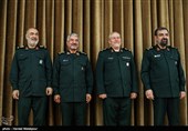 سرلشکر محسن رضایی، سرلشکر سیدیحیی صفوی، سرلشکر محمدعلی جعفری و سرلشکر حسین سلامی فرماندهان ادوار مختلف سپاه پاسداران انقلاب اسلامی
