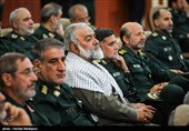 سردار محمدرضا نقدی معاون فرهنگی و اجتماعی سپاه در مراسم تودیع و معارفه فرمانده سپاه پاسداران انقلاب اسلامی