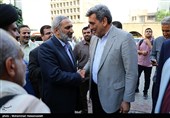 پیروز حناچی شهردار تهران و سردار رضا یزدی فرمانده سپاه محمد رسول الله در مراسم سالگرد ارتحال سید آزادگان حجت الاسلام والمسلمین سید علی اکبر ابوترابی و پدر بزرگوارشان آیت الله سید عباس ابوترابی
