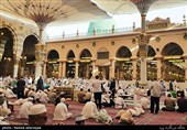 Muslims at Masjid Al-Nabawi during Hajj Rituals 