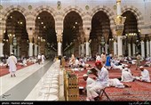 Muslims at Masjid Al-Nabawi during Hajj Rituals 