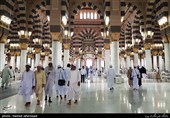 Muslims at Masjid Al-Nabawi during Hajj Rituals 