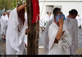 حجاج ایرانی در مراسم دعای عرفه در صحرای عرفات