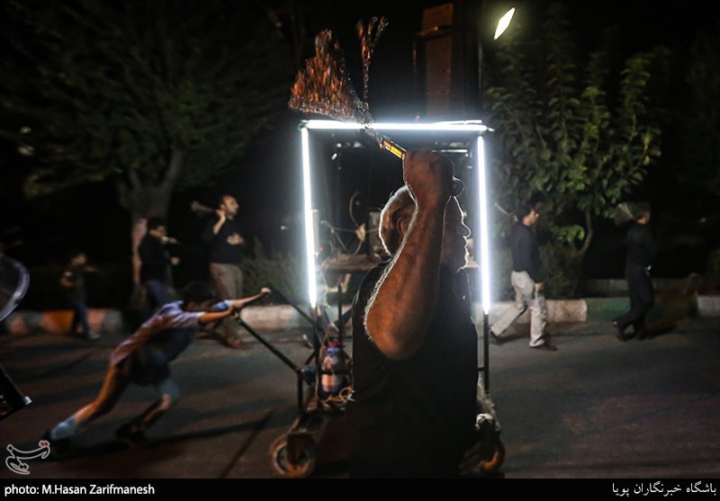 دسته عزاداری هیات چهارده معصوم  به مناسبت هفتم شهادت امام حسین(ع)