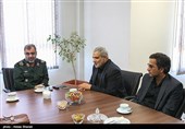دیدار مجید قلی‌زاده مدیرعامل خبرگزاری تسنیم با سردار سید یوسف مولایی فرمانده سپاه امام حسن مجتبی(ع)