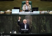 سخنرانی محمدجواد ظریف وزیر امور خارجه در جلسه علنی مجلس شورای اسلامی در پاسخ به سؤالات سیدمحمدجواد ابطحی و مجتبی ذوالنور نمایندگان خمینی شهر و قم