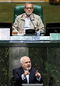 سخنرانی محمدجواد ظریف وزیر امور خارجه در جلسه علنی مجلس شورای اسلامی در پاسخ به سؤالات سیدمحمدجواد ابطحی و مجتبی ذوالنور نمایندگان خمینی شهر و قم