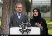 لعیا جنیدی معاون حقوقی رئیس جمهور و علی ربیعی سخنگوی دولت در حاشیه جلسه هیئت دولت