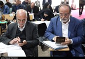 حضور ابراهیم انصاریان و محمدحسین مقیمی در فرمانداری تهران برای ثبت‌نام در یازدهمین دوره انتخابات مجلس شورای اسلامی 