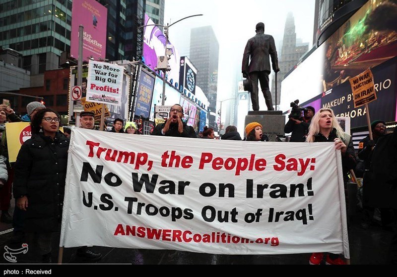 تظاهرات مردم آمریکا علیه سیاست های جنگ طلبانه ترامپ