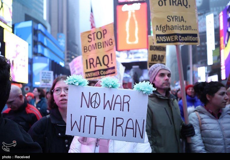 تظاهرات مردم آمریکا علیه سیاست های جنگ طلبانه ترامپ