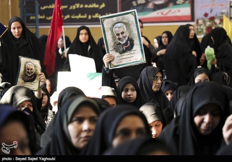تجمع بانوان زینبی اردبیل در حمایت از مقاومت و انتقام از خون سردار شهید حاج قاسم سلیمانی