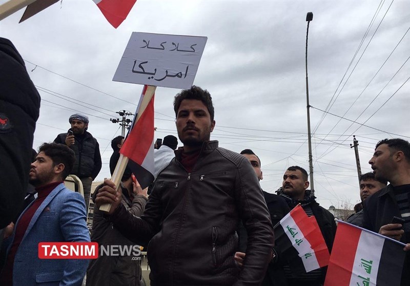 مخالفت با حضور اشغالگران آمریکایی از شعارهای مهم تظاهرات‌کنندگان است