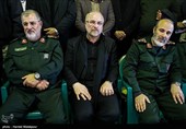 محمدباقر قالیباف و سردار محمد پاکپور در مراسم اربعین شهادت سپهبد شهید قاسم سلیمانی - کرمان