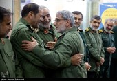 سردار سرتیپ پاسدار اسماعیل قاآنی فرمانده نیروی قدس سپاه در مراسم گرامیداشت سپهبد شهید قاسم سلیمانی در ستاد فرماندهی نیروی زمینی سپاه