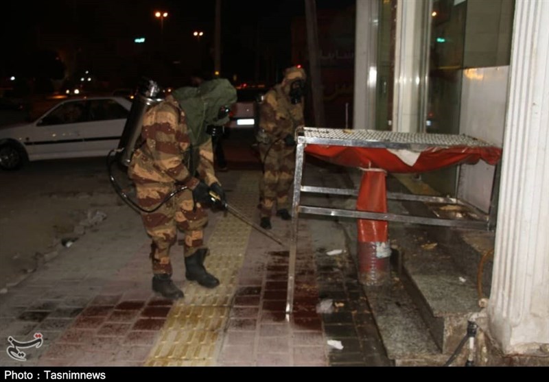 ضدعفونی شهر توسط ارتش بندر