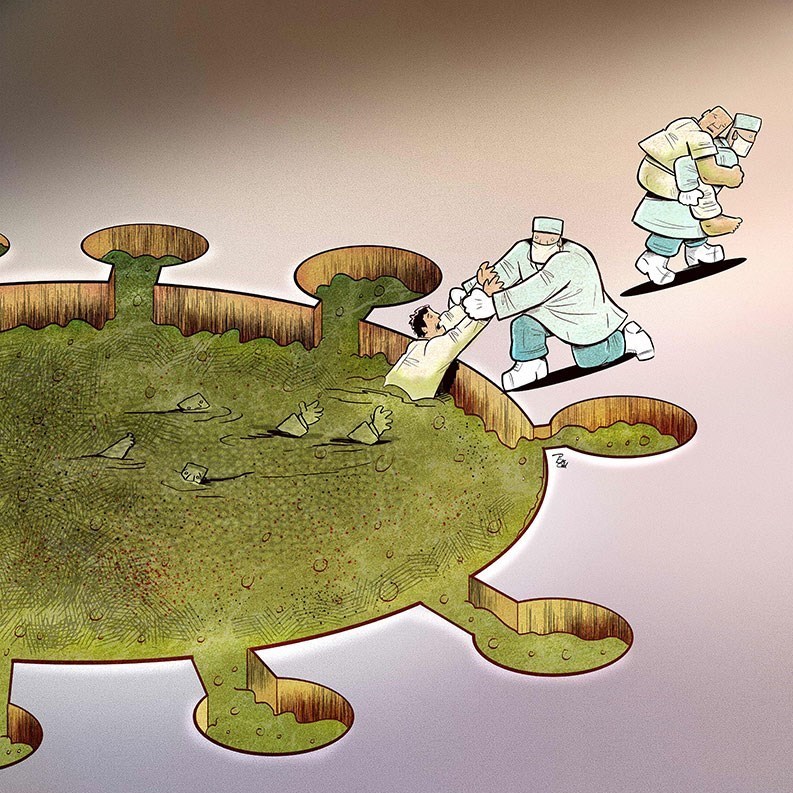 کاریکاتور , ویروس کرونا , هنرهای تجسمی , 