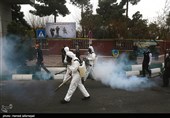 عملیات ضدعفونی معابر عمومی  و شهری محله نبرد تهران