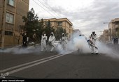 عملیات ضدعفونی معابر عمومی  و شهری محله نبرد تهران