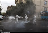 عملیات ضدعفونی معابر عمومی  و شهری محله نبرد تهران
