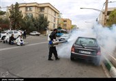عملیات ضدعفونی معابر عمومی  و شهری محله نبرد تهران