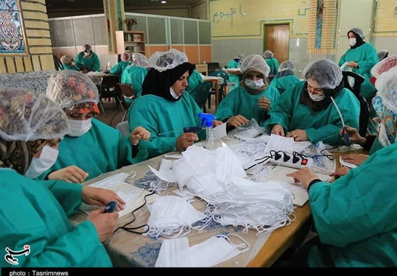 کارگاه مردمی تولید ماسک در مساجد اصفهان