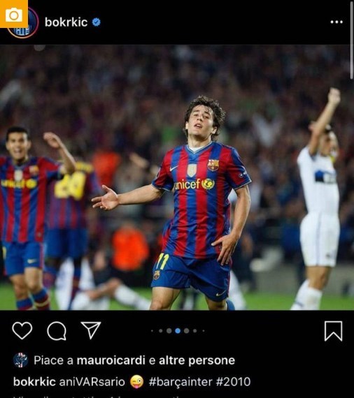 تیم فوتبال اینتر , تیم فوتبال بارسلونا , مائورو امانوئل ایکاردی , لیگ قهرمانان اروپا , 