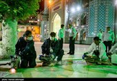 ضد عفونی حرم امامزاده صالح (ع) برای مبارزه با ویروس کرونا توسط تیم عملیاتی آتش نشانی تهران