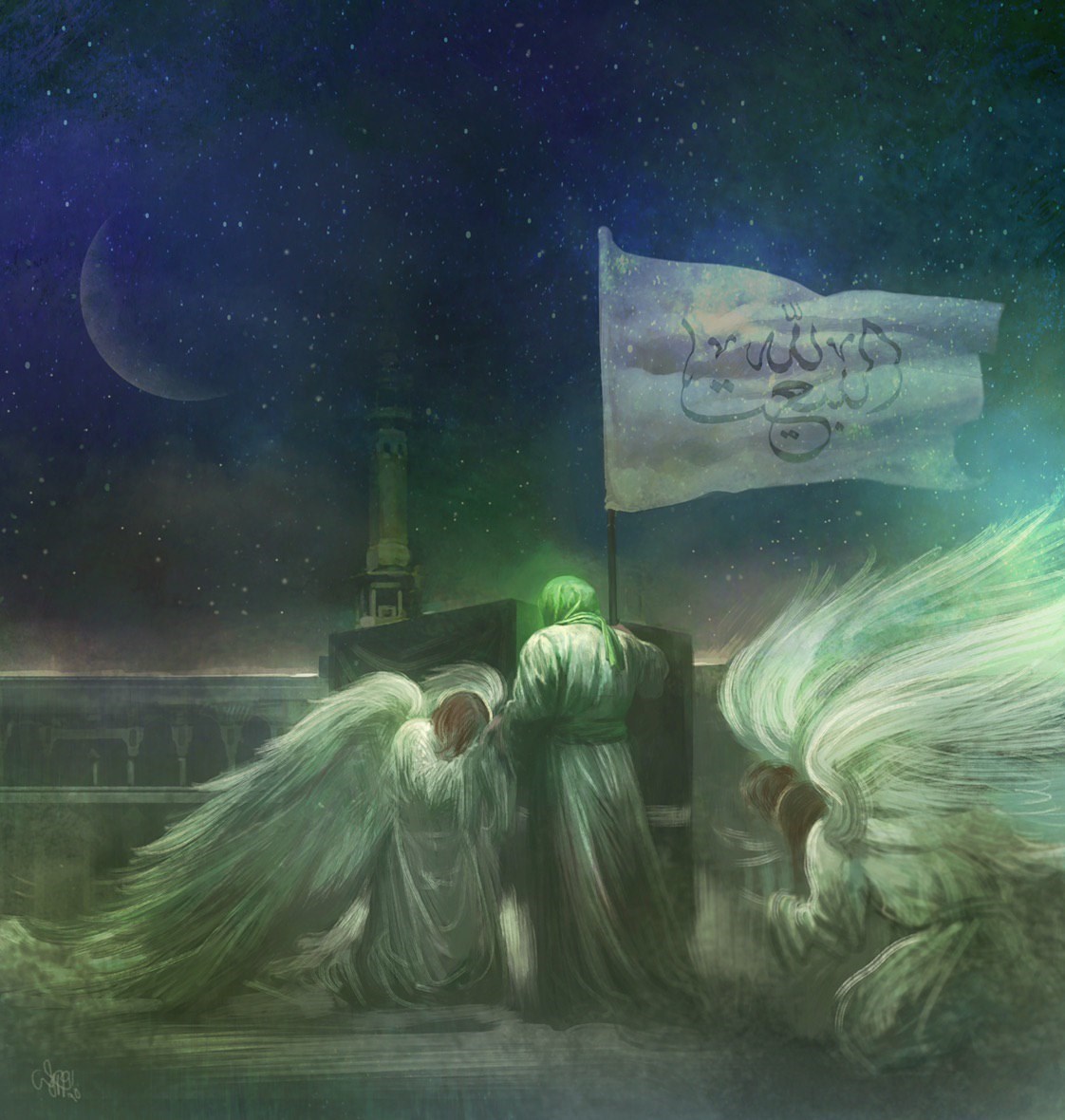 حسن روح الامین , نقاشی , هنرهای تجسمی , امام زمان (عج) , عکس ,