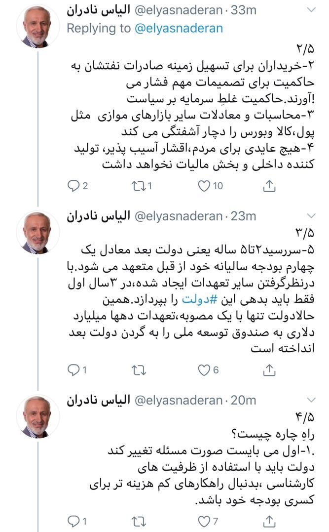 نفت ایران , دولت دوازدهم جمهوری اسلامی ایران , نمایندگان مجلس شورای اسلامی ایران , مجلس شورای اسلامی ایران , الیاس نادران ,