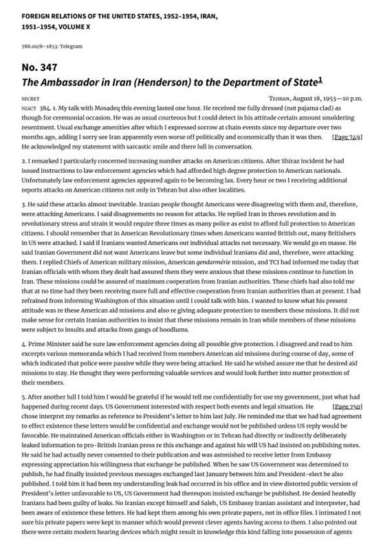 کودتای 28 مرداد , 