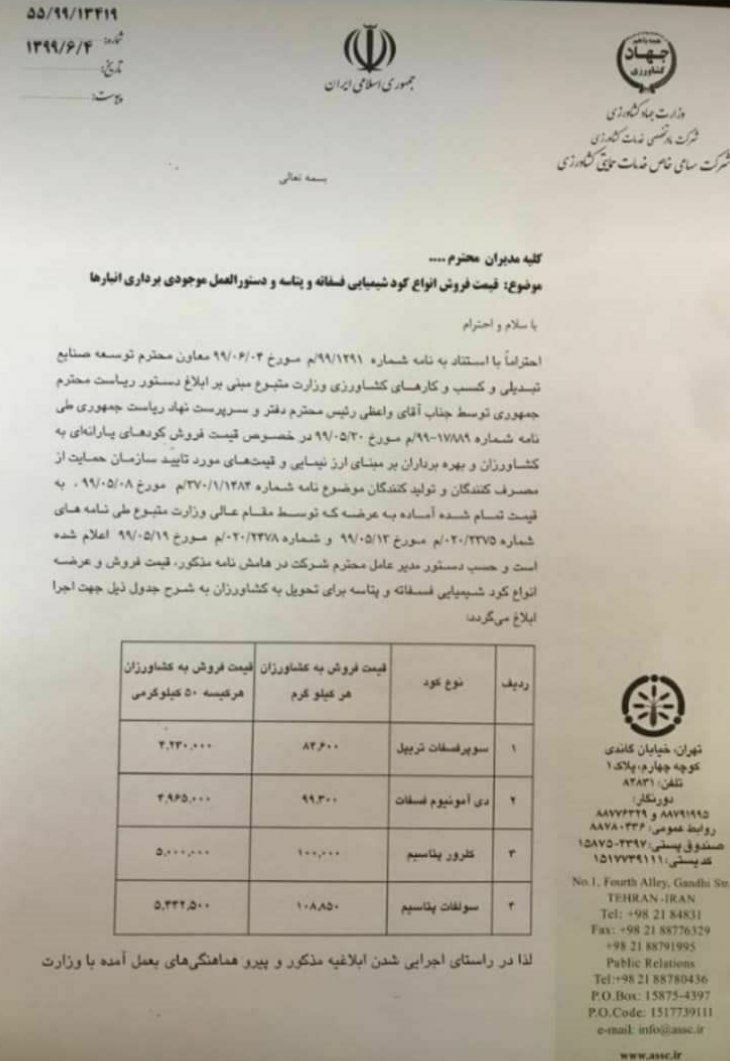 کالاهای اساسی , وزارت جهاد کشاورزی , کشاورزی , حسن روحانی , 