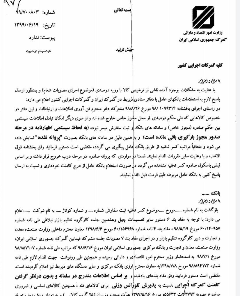 گمرک جمهوری اسلامی ایران ,