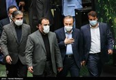 ورود علیرضا رزم حسینی وزیر پیشنهادی صنعت، معدن و تجارت به جلسه علنی مجلس شورای اسلامی