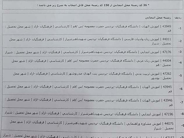 دانشگاه فرهنگیان , کنکور ,