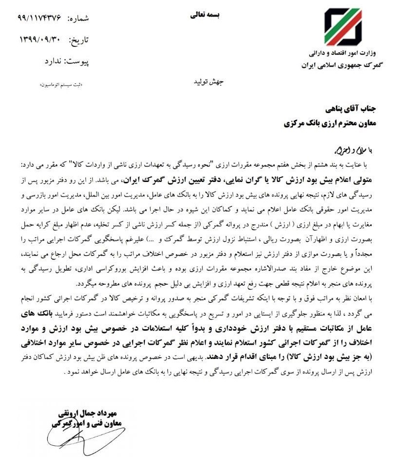 گمرک جمهوری اسلامی ایران ,