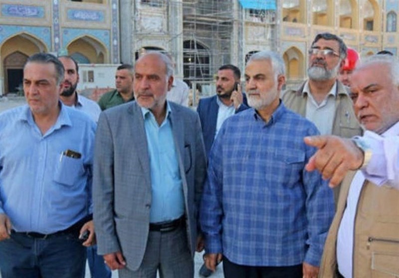 ستاد بازسازی عتبات عالیات , سردار قاسم سلیمانی , شهید سپهبد قاسم سلیمانی , داعش | گروه تروریستی داعش , حرم حضرت علی علی(ع) , کربلا , شهر نجف اشرف , کاظمین , سامرا , امام حسین (ع) , حضرت زینب (س) , حضرت زهرا , استان کرمان , کشور عراق , عتبات عالیات , 