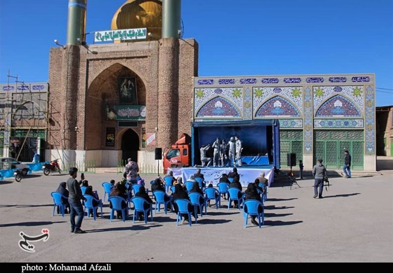 تئاتر مقاومت , تئاتر خیابانی , استان کرمان , شهید سپهبد قاسم سلیمانی , کرونا , شهید , تعزیه , 