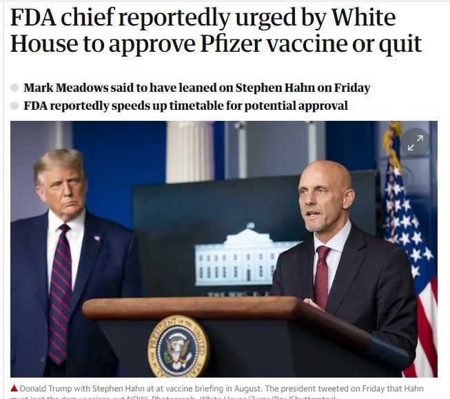 واکسن کرونا , کاخ سفید , 