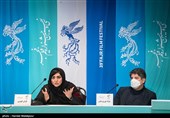 جواد نوروزبیگی تهیه‌کننده و باران کوثری بازیگر در نشست خبری فیلم بی همه چیز - سی و نهمین جشنواره فیلم فجر