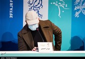 مهران احمدی بازیگر در نشست خبری فیلم ابلق - سی و نهمین جشنواره فیلم فجر